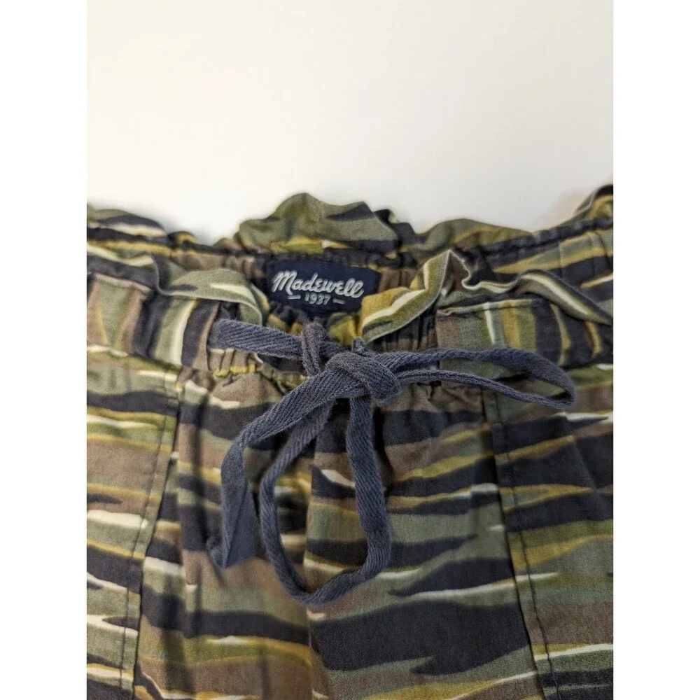 Madewell Size S Camo Print Shorts Drawstring Lightweight Pockets Elastic Waist